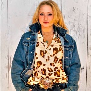 Cheetah print blouse